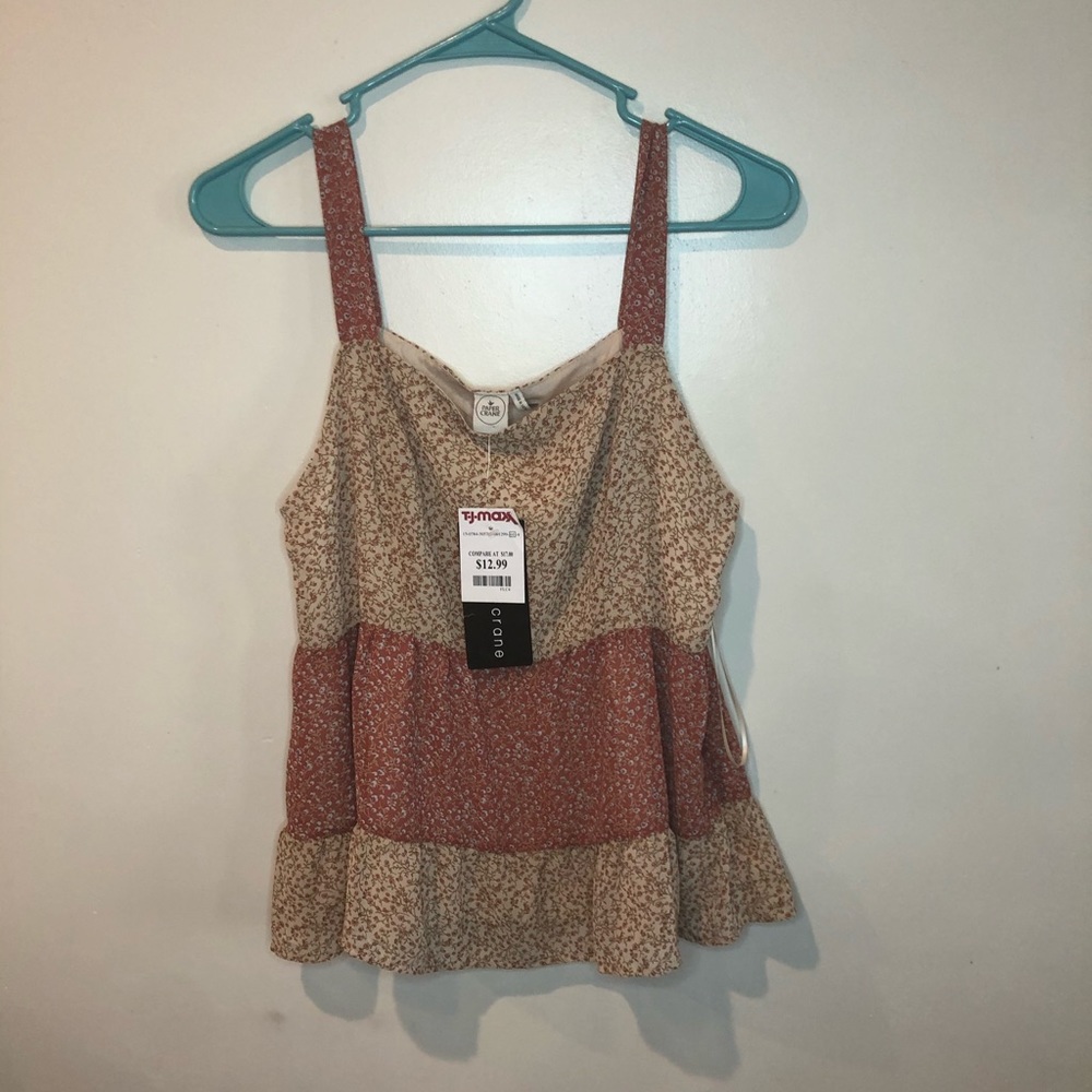 Anthropologie Paper Crane silk sleeveless floral
